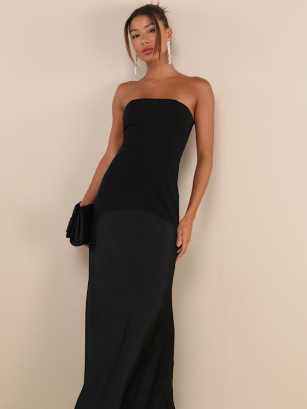 Lulus Compelling Style Black Strapless A-line Maxi Dress - Size XS